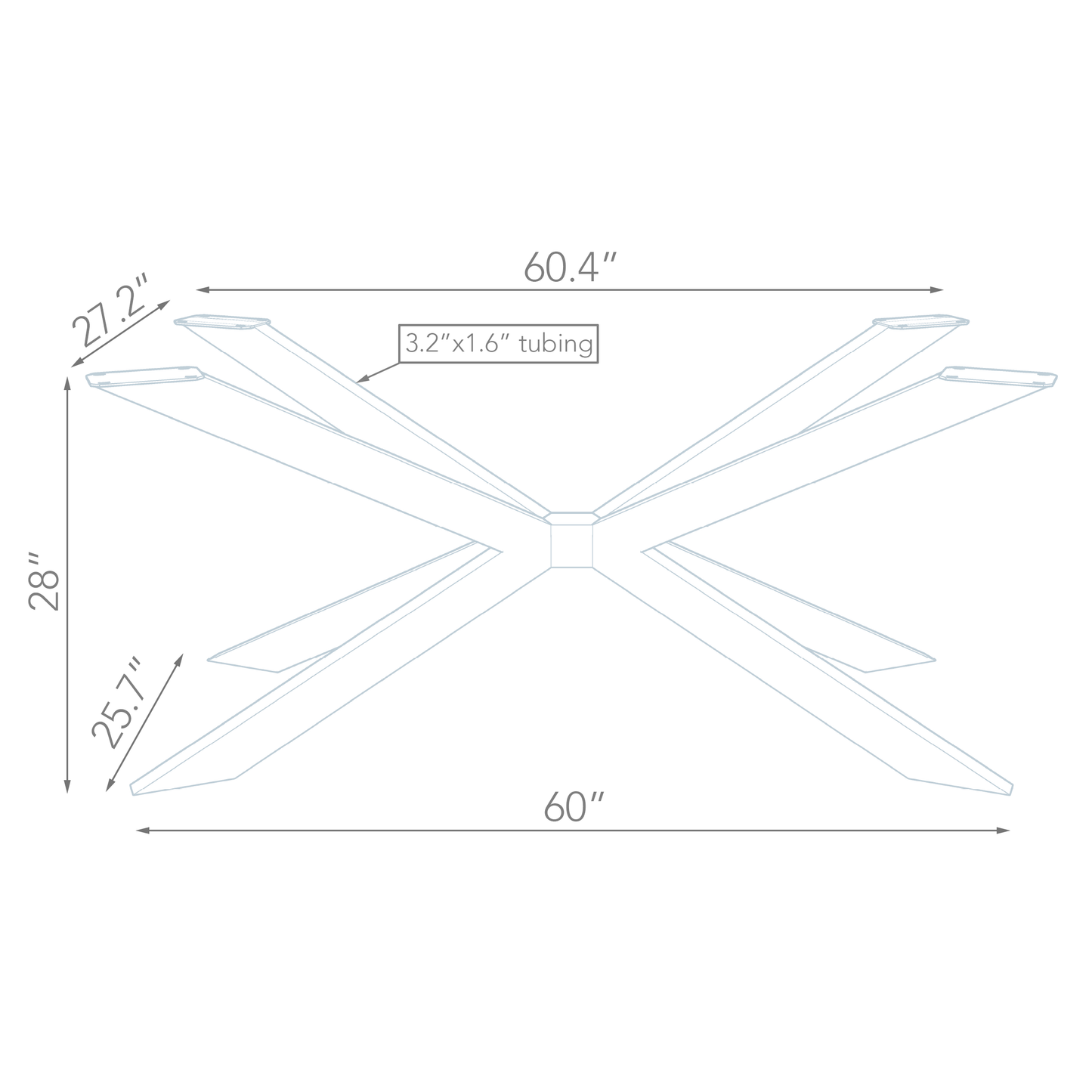 SS1510 dining table legs drawing