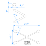 SS1520 coffee table legs drawing