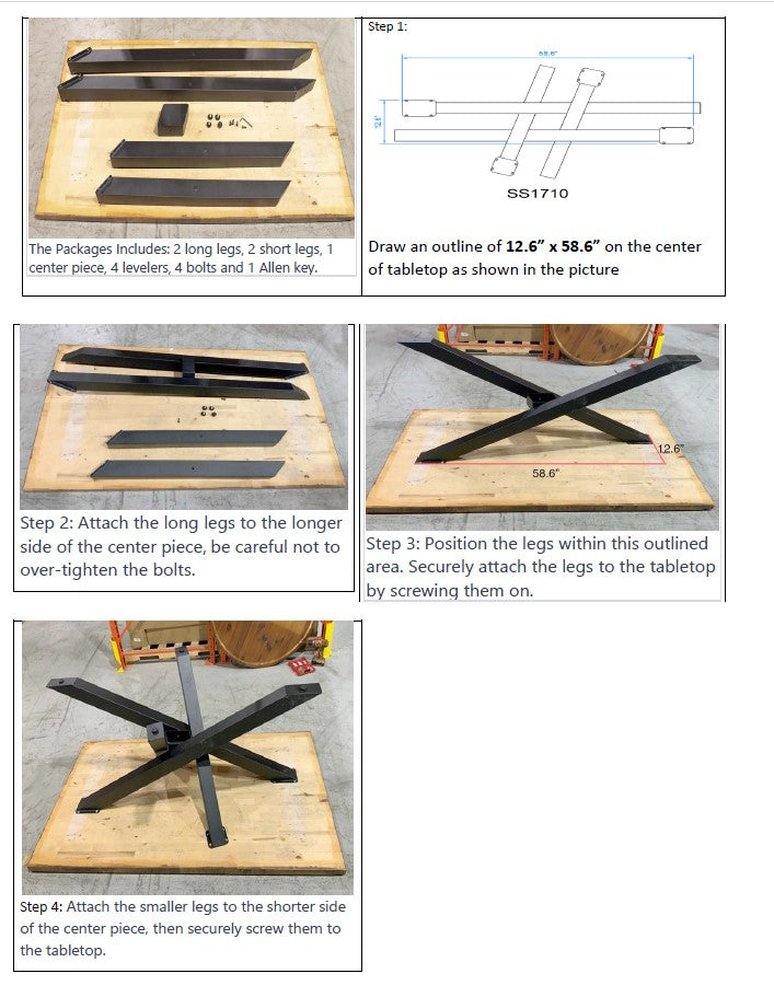 Installation of SS1710 dining table legs