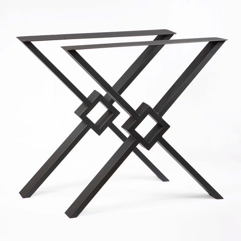 Modern X-shaped dining table legs