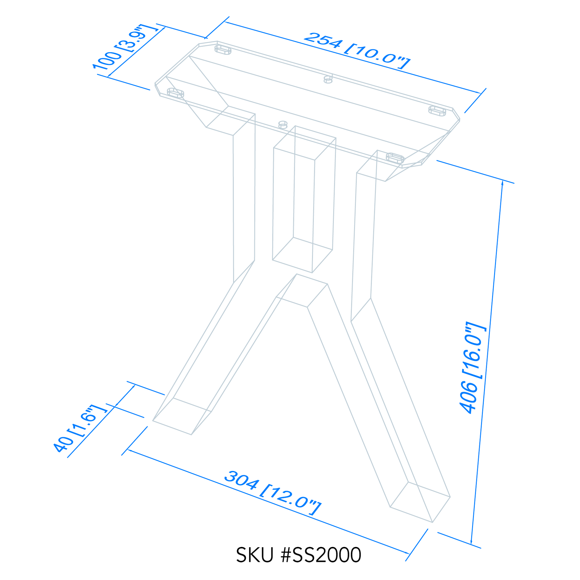 drawing of bench legs