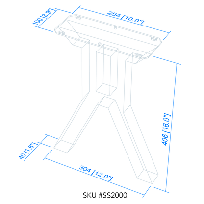 drawing of bench legs