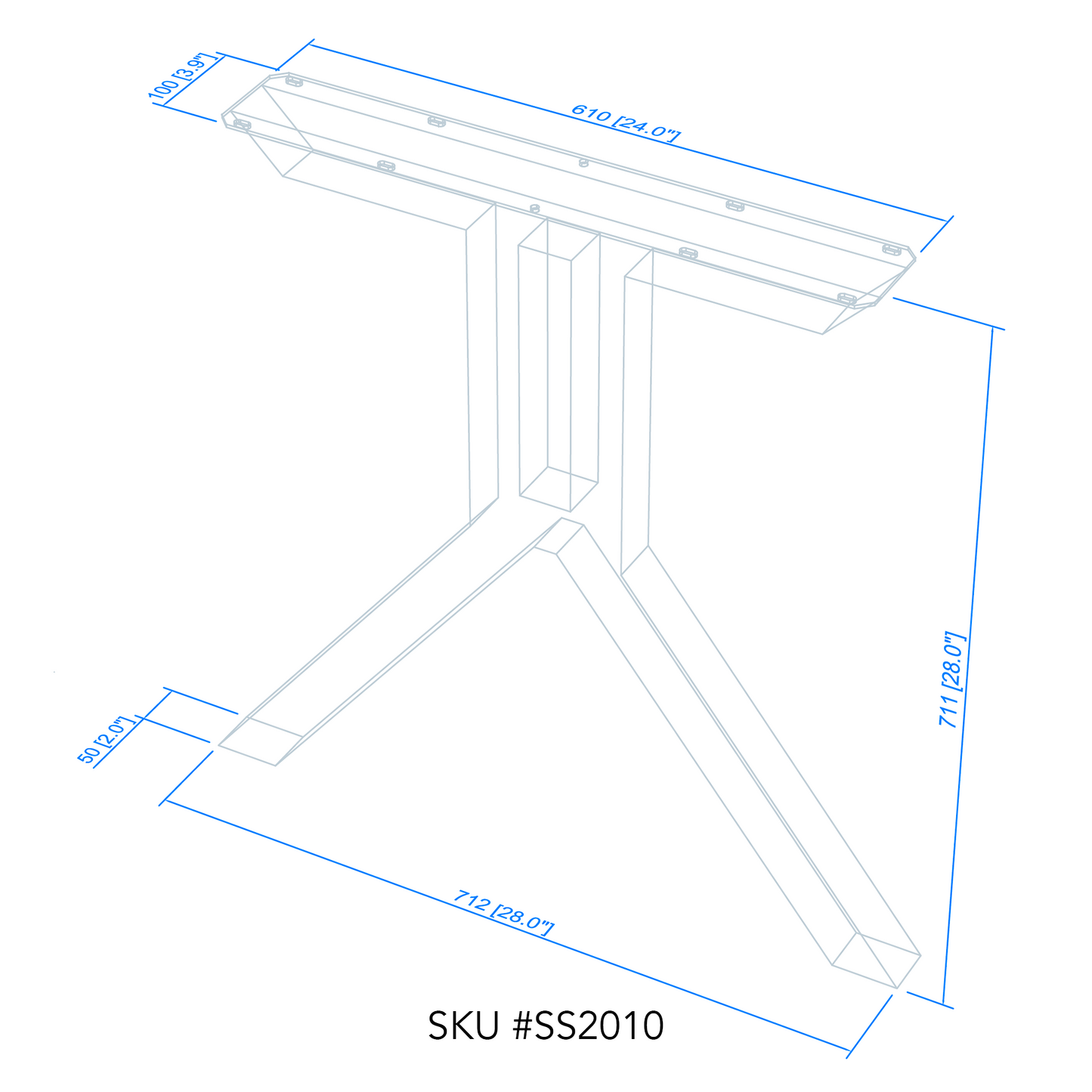 Wishbone Shaped Dining Table Legs, 1 Pair #SS2010