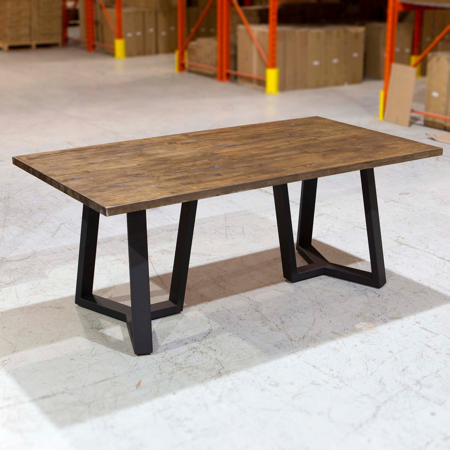SS419 dining table with black metal base