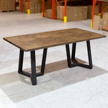 SS419 dining table with black metal base