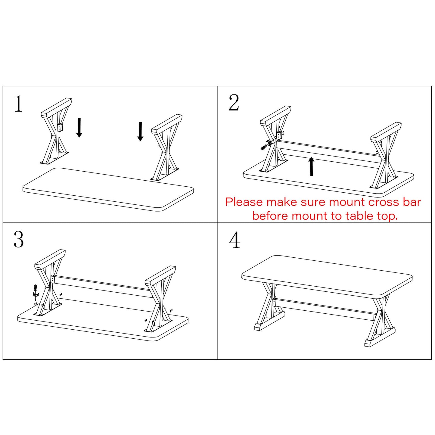 Extra Wide Trestle Dining Table Legs, 1 Pair #SS515