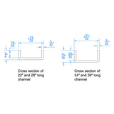 Steel C Channel Support Bracing for Table Top, Set/2