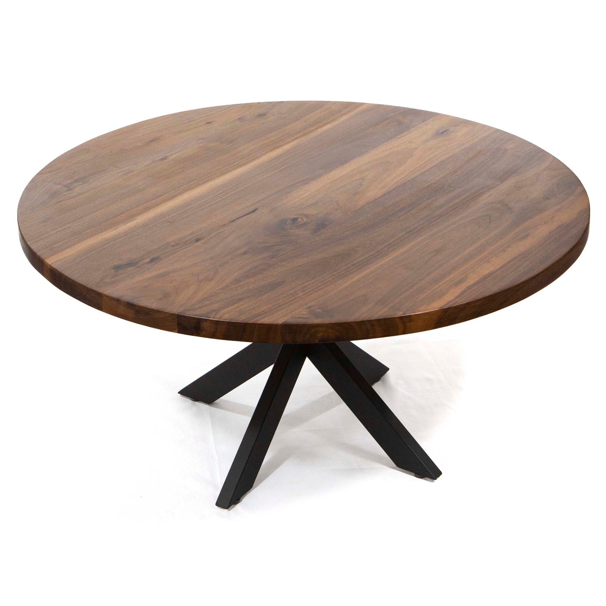 36" black walnut coffee table with starburst table base