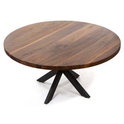 36" black walnut coffee table with starburst table base