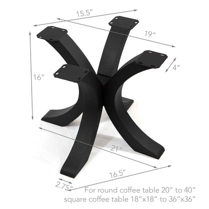 H16" Flowy X-Shaped Round Coffee Table Base #ST3011D