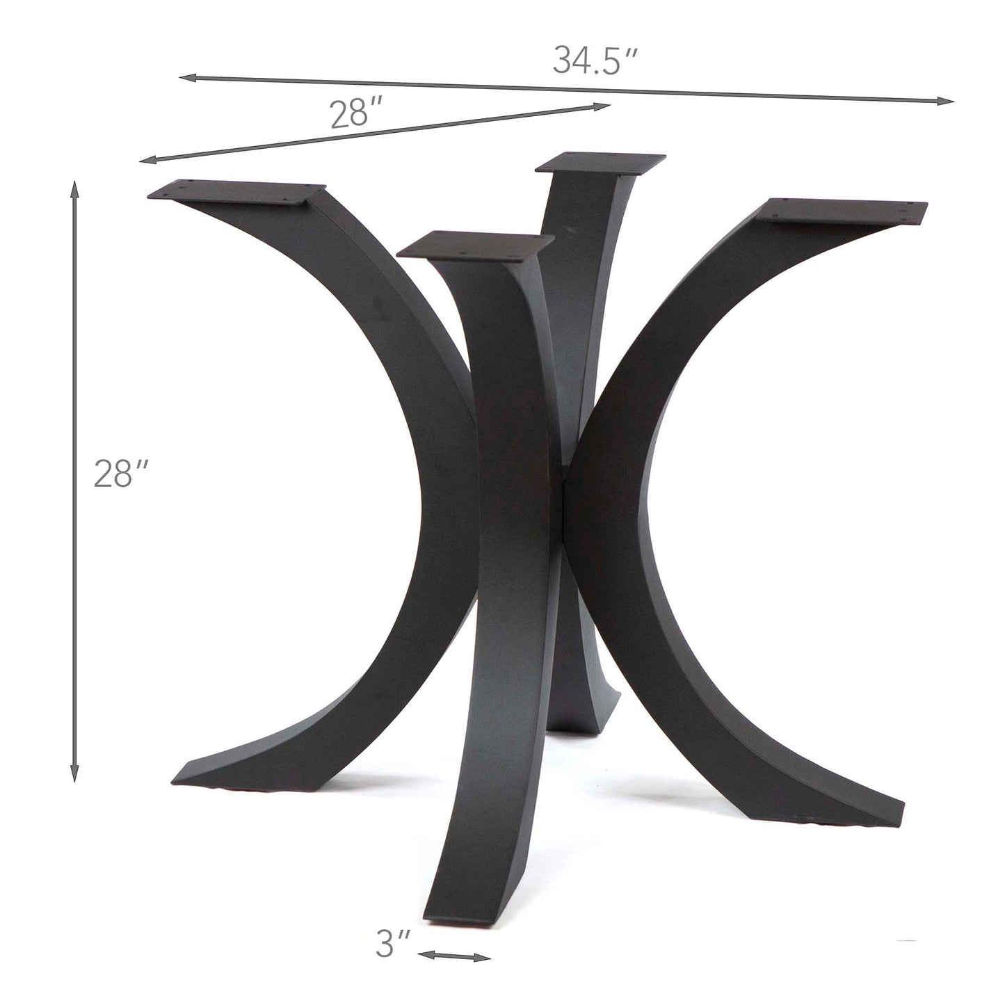 H28" Flowy Butterfly Shaped Round Dining Table Legs, #ST3011