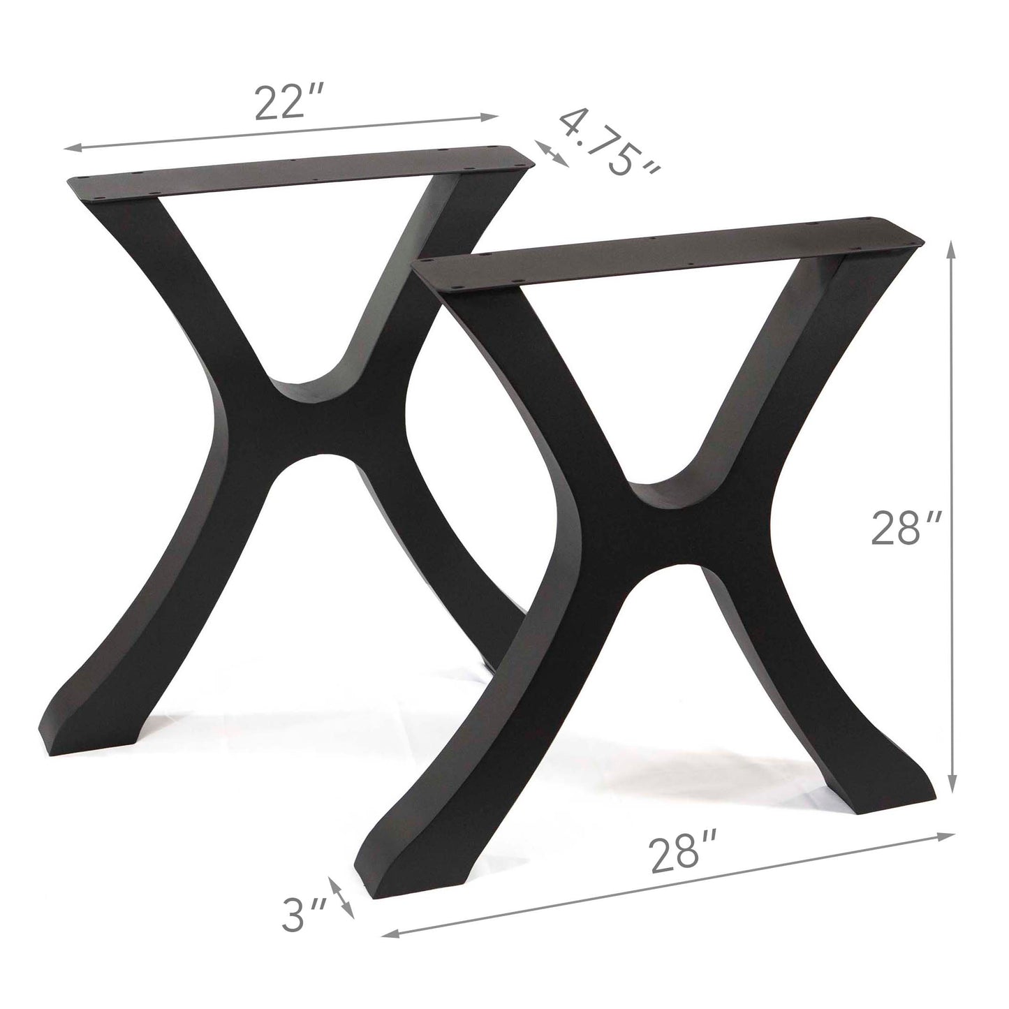 Flowy Cross Dining Table Legs, #ST3017