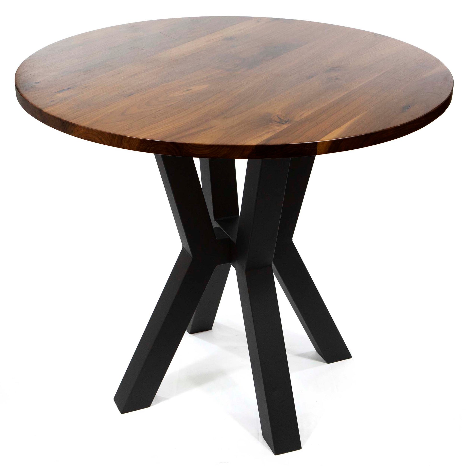 black walnut round counter height dining table