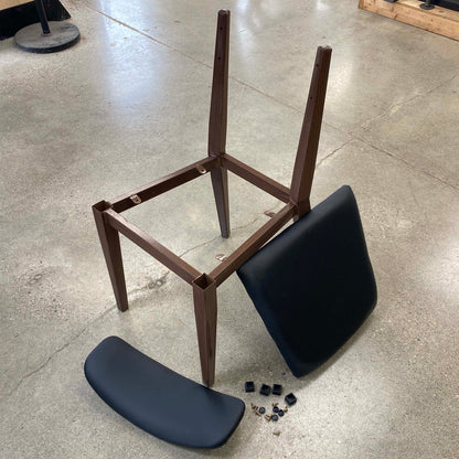 Brunel Metal Restaurant Chair, with Faux Leather Seat #SU200WN1BL