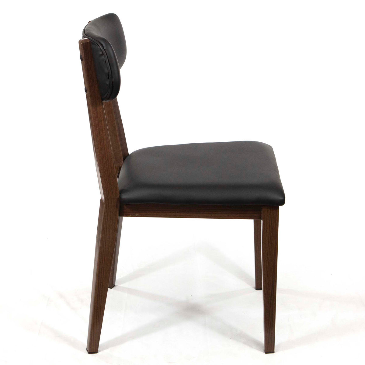 Brunel Metal Restaurant Chair, with Faux Leather Seat #SU200WN1BL
