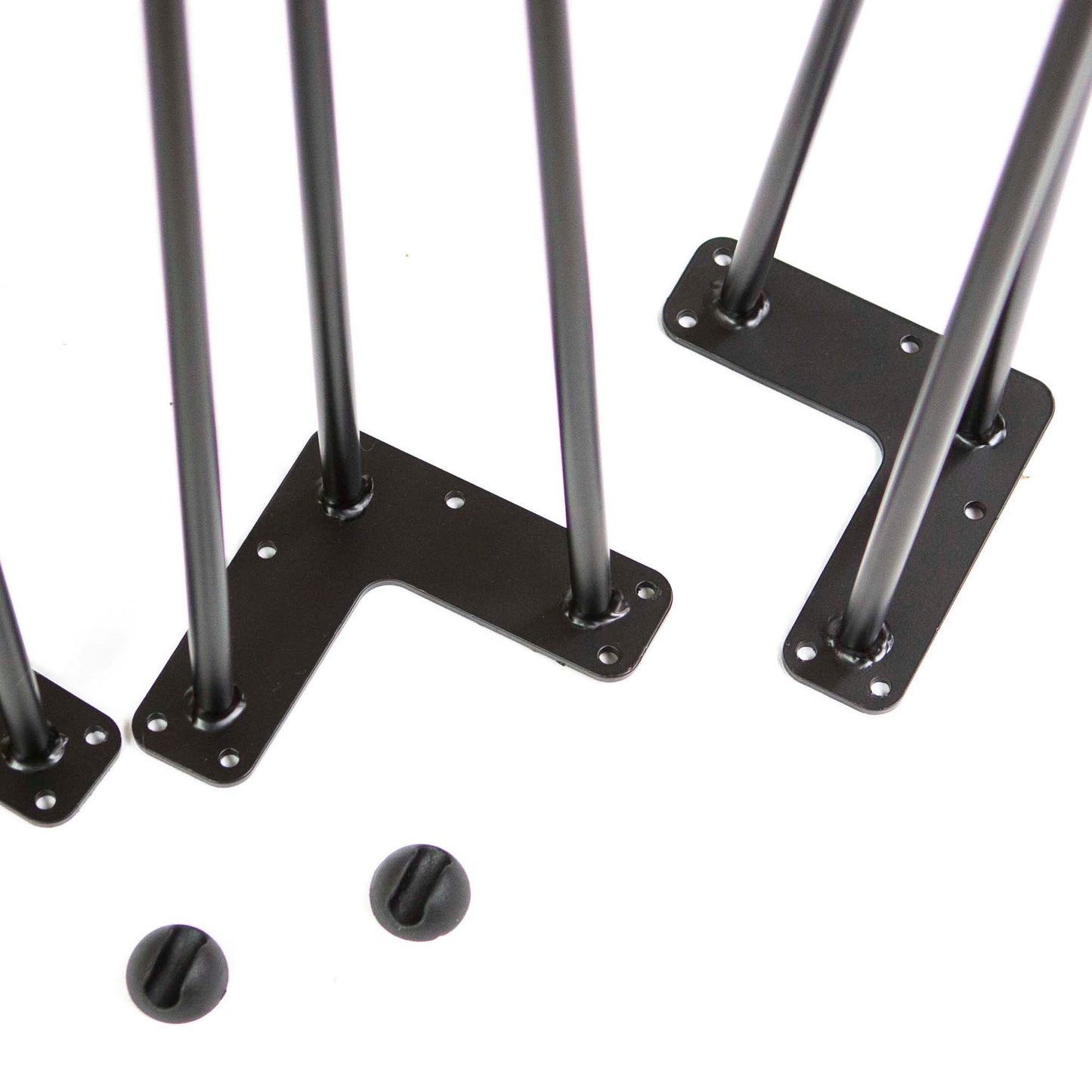 28" Hairpin Legs, 3-Rod Black Powder Coated, Set/4, #W5032A4