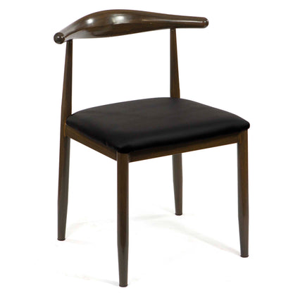 Horn Back Metal Restaurant Chair, Old Dark Walnut Color #Old-CK8014-WN
