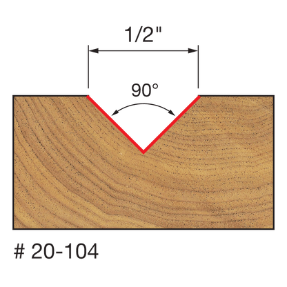 Freud 1/2" 90° V Grooving Bit (20-104)