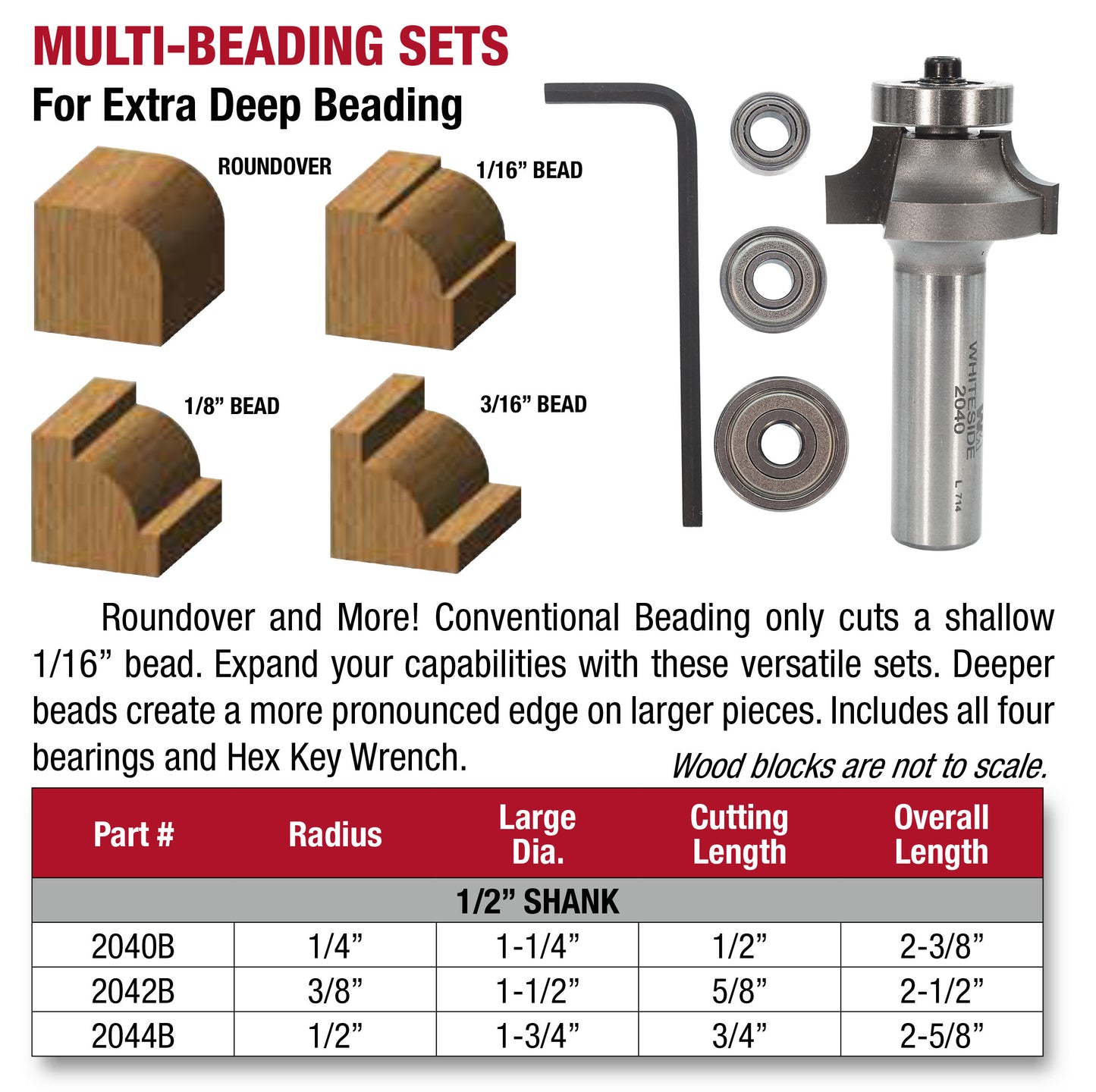 Whiteside, Roundover Router Bits