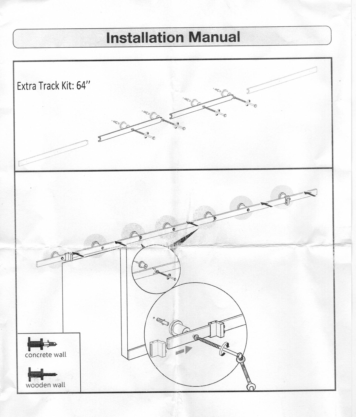 Barn Door Hardware Kit, Single Door #WH1S