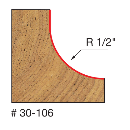 Freud 1/2" Radius Cove Bit (30-106)