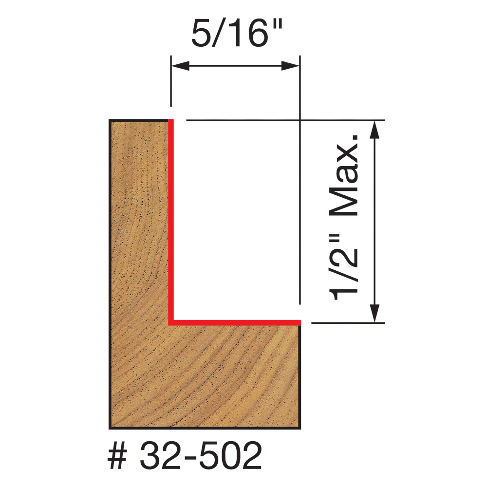 Freud 5/16",3/8",7/16",1/2" Depth Rabbeting Bit with Bearings (32-502)