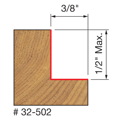 Freud 5/16",3/8",7/16",1/2" Depth Rabbeting Bit with Bearings (32-502)