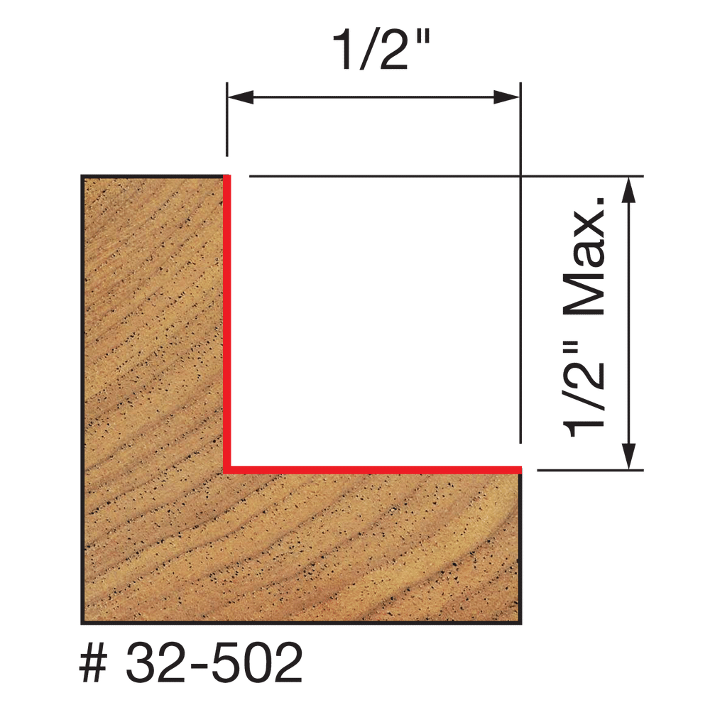 Freud 5/16",3/8",7/16",1/2" Depth Rabbeting Bit with Bearings (32-502)