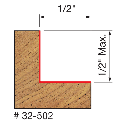 Freud 5/16",3/8",7/16",1/2" Depth Rabbeting Bit with Bearings (32-502)