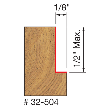 Freud flush, 1/8",1/4",5/16",3/8",7/16",1/2" Depth Rabbeting Bit with Bearings (32-504)