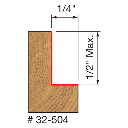 Freud flush, 1/8",1/4",5/16",3/8",7/16",1/2" Depth Rabbeting Bit with Bearings (32-504)