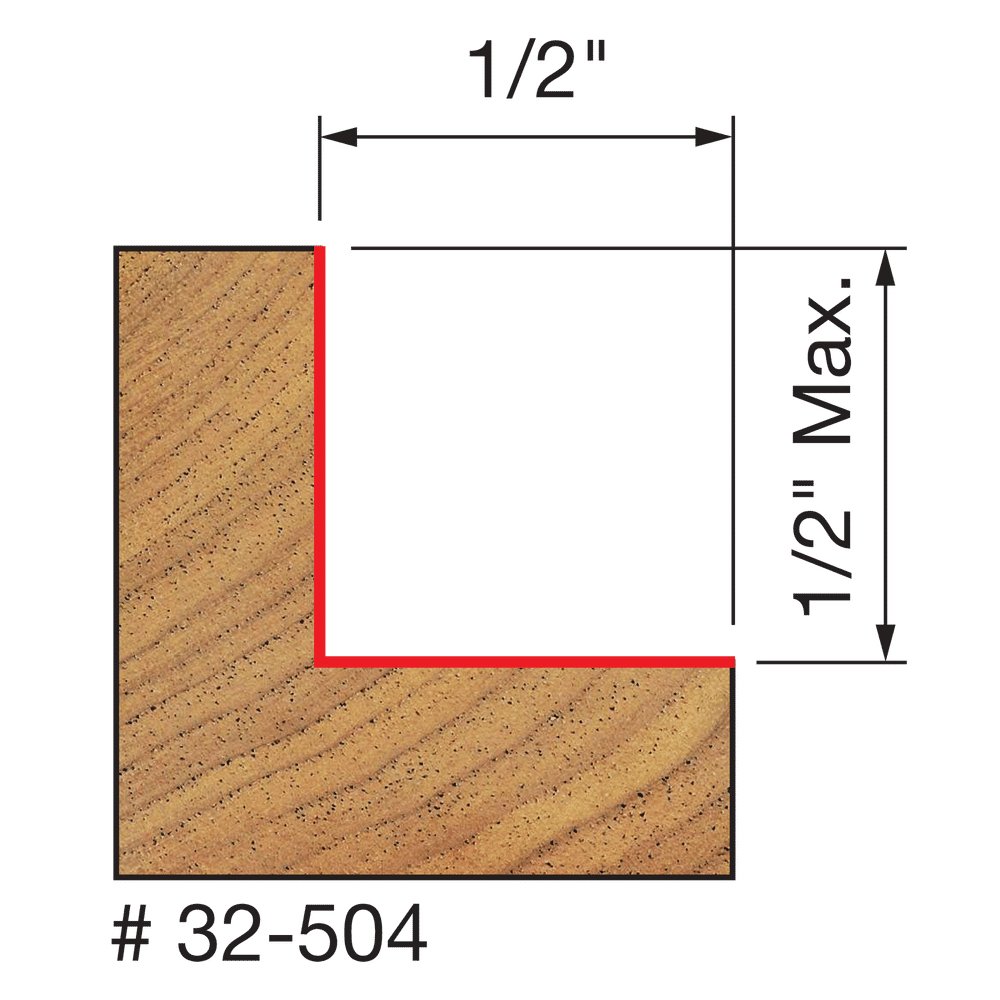 Freud flush, 1/8",1/4",5/16",3/8",7/16",1/2" Depth Rabbeting Bit with Bearings (32-504)