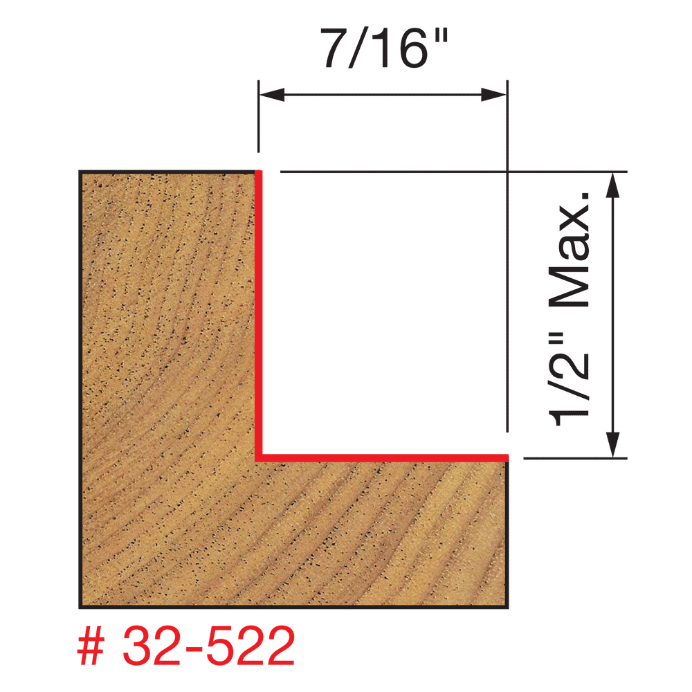 Freud 5/16", 3/8", 7/16", 1/2" Depth Rabbeting Bit with Bearings (32-522)