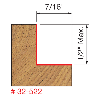 Freud 5/16", 3/8", 7/16", 1/2" Depth Rabbeting Bit with Bearings (32-522)