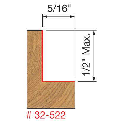 Freud 5/16", 3/8", 7/16", 1/2" Depth Rabbeting Bit with Bearings (32-522)