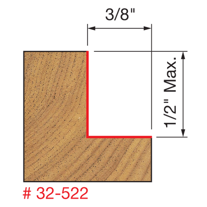 Freud 5/16", 3/8", 7/16", 1/2" Depth Rabbeting Bit with Bearings (32-522)