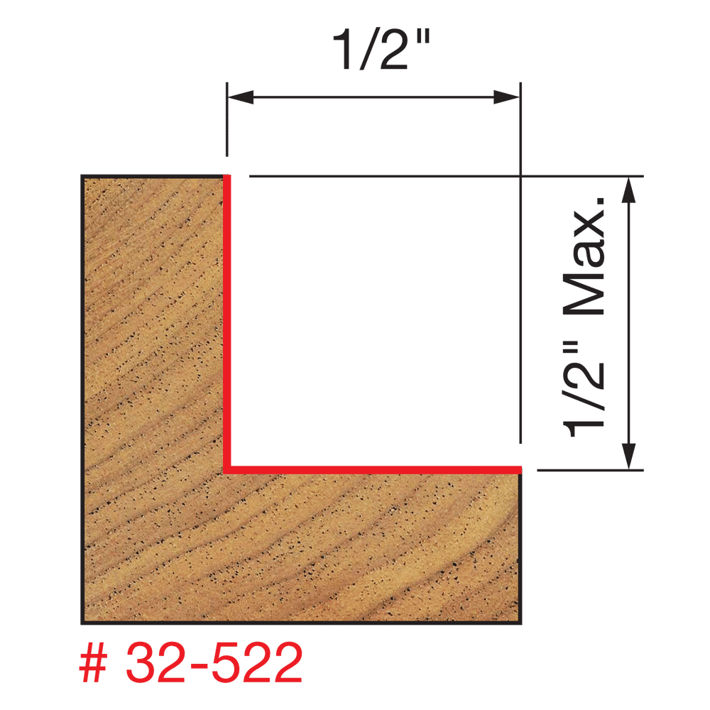 Freud 5/16", 3/8", 7/16", 1/2" Depth Rabbeting Bit with Bearings (32-522)