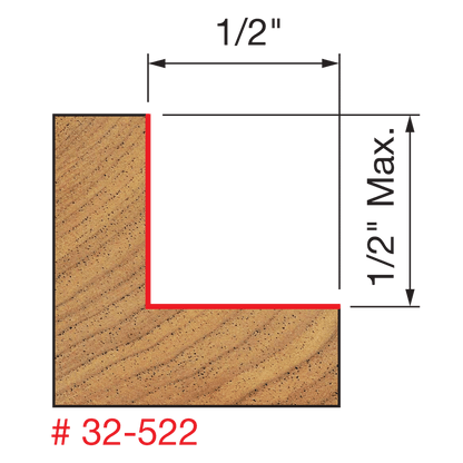 Freud 5/16", 3/8", 7/16", 1/2" Depth Rabbeting Bit with Bearings (32-522)