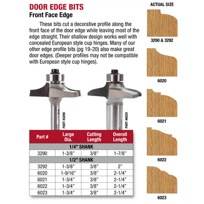 Whiteside, Door Edge Router Bits