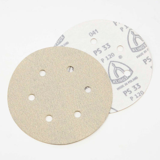 Klingspor PS33 Hook-and-Loop Sanding Disc 6" with 6 Holes (10 variants)