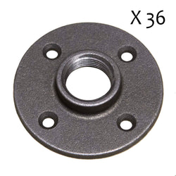 CLEARANCE - Black Iron Floor Flange 1", Pack 36