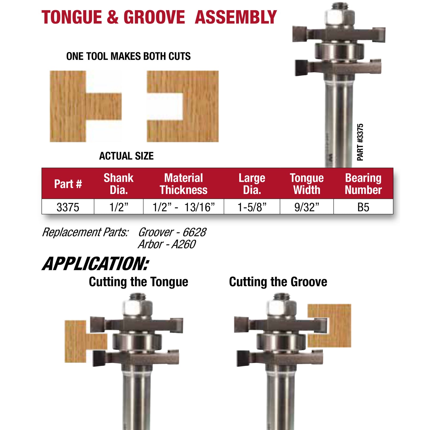 Whiteside, Tongue & Groove Router Bits