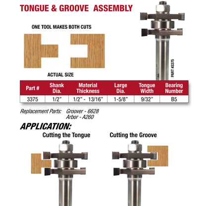 Whiteside, Tongue & Groove Router Bits