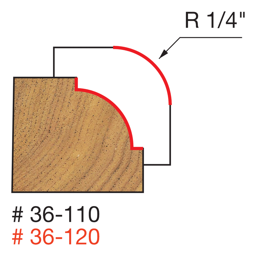 Freud 1/4" Radius Beading Bit (36-110)