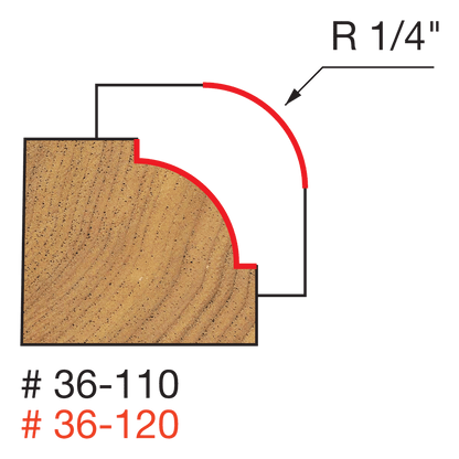 Freud 1/4" Radius Beading Bit (36-110)