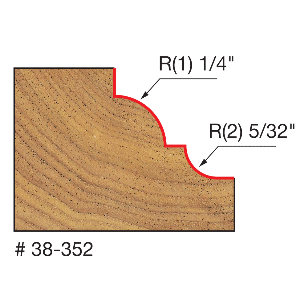 Freud 1-1/2" Classical Cove & Bead Bit (38-352)