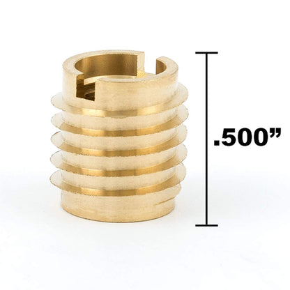 EZ-400-4 E-Z Knife™ Threaded Insert for Hard Wood - Brass - 1/4-20 (Pack of 25)