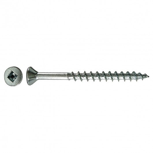 Hillman Paulin, Particle Board Screws, Flat Head Square Drive Zinc Plated & Waxed (8 Variants)