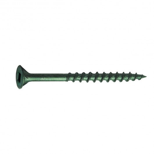 Hillman Paulin, Deck Screws in Green Color, Flat Head Square Drive (6 Variants)