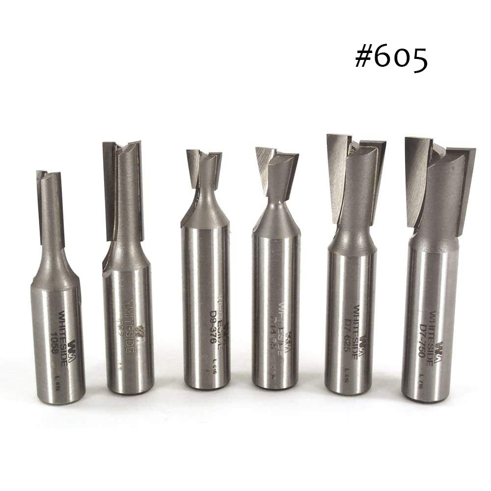 Whiteside, #605 Incra Dovetail Router Bit Set, 1/2" Shank, Set/6